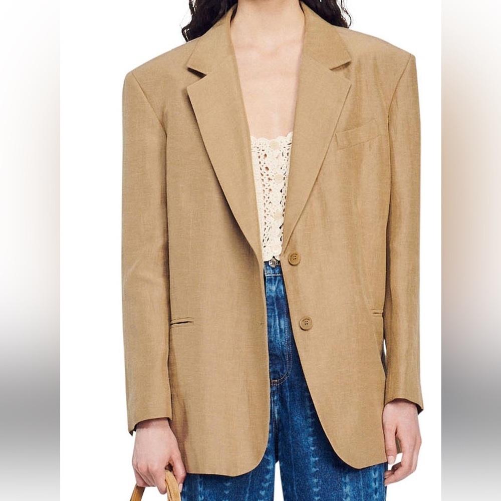 Sandro Paris women’s  Two-Button linen blend  Blazer